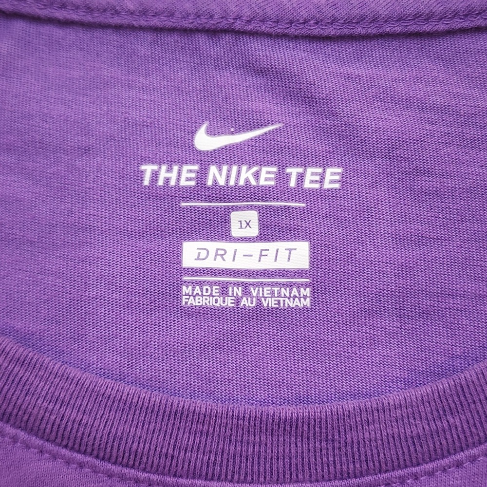Nike Dri-FIT Purple Graphic Swoosh T-Shirt Womens Plus Size 1X Short Sleeve Tee - Picture 4 of 7